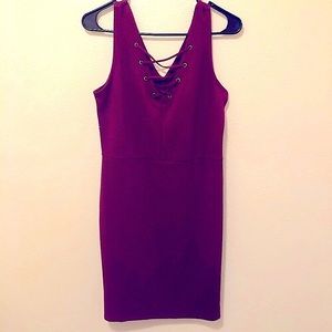 Jessica Simpson V-Neck Lace-Up Dress